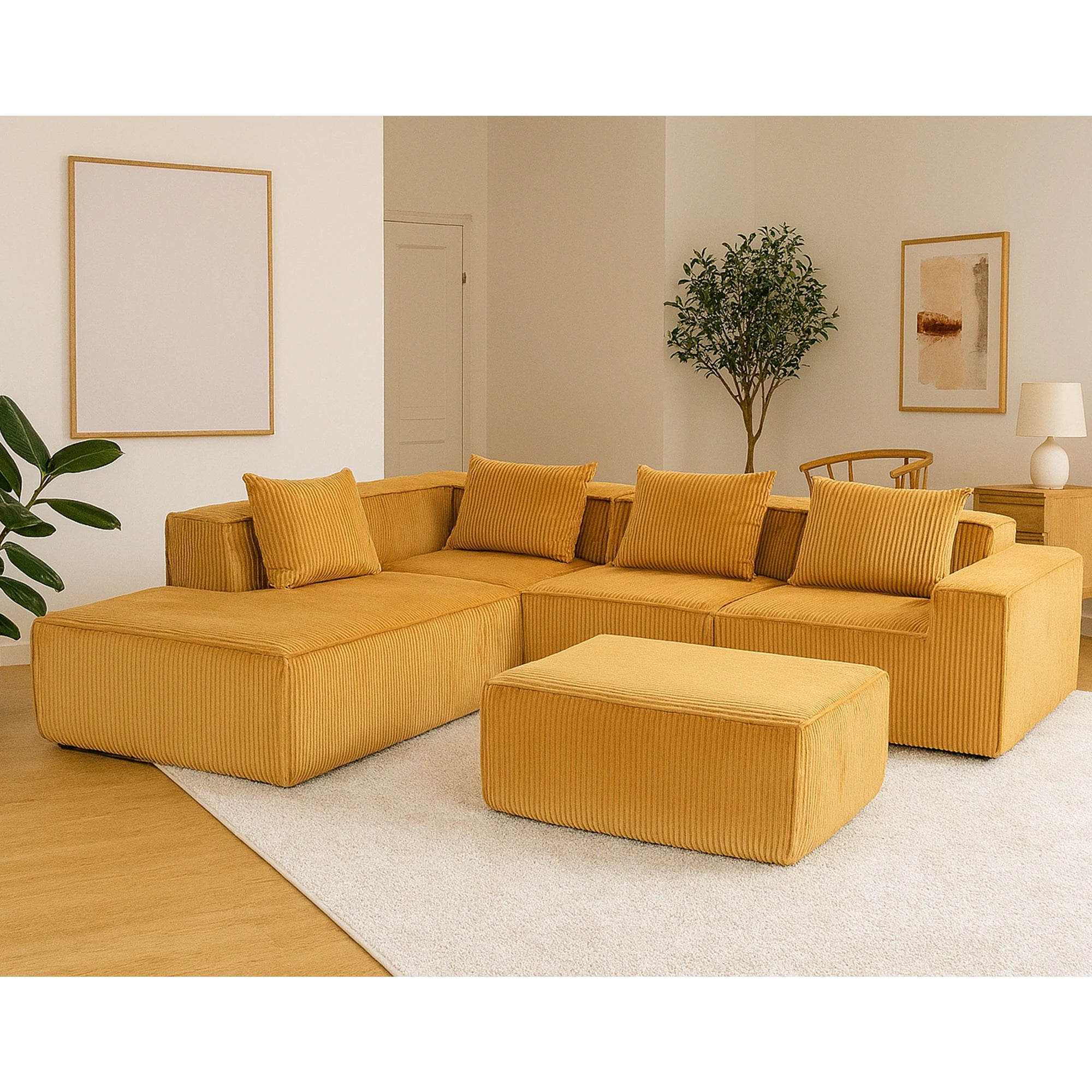 Couch with L-Shape  Modular sleeper Sofa with Deep Seat, for Room