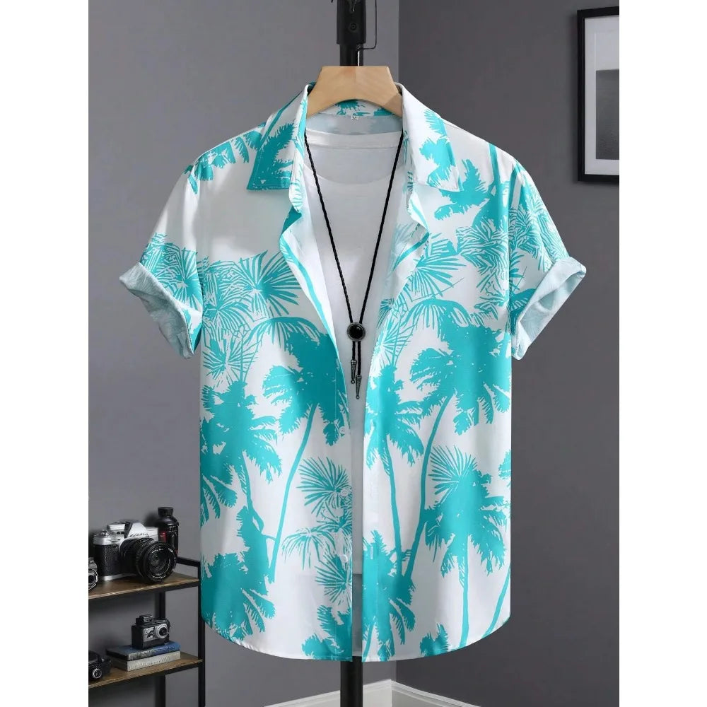 Hawaiian Shirt Man Print Casual  Slim Fashion Shirt High Quality Luxury  Oversized Clothes