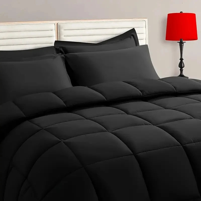 Reversible Comforter Bedding Set, Comforter  Queen/King Size, For All Seasons, 1 Comforter And 1/2 Pillow Shams