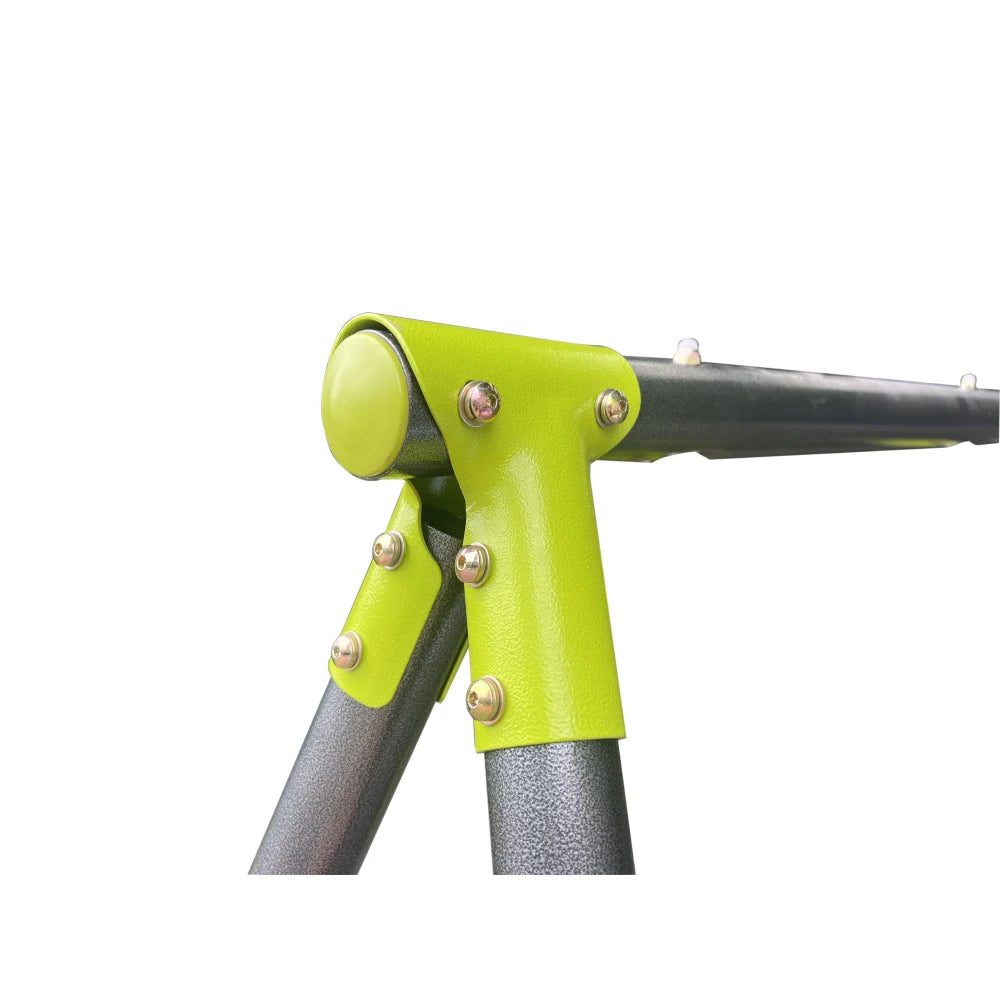 outdoor playground three seat swing black and green for age 3+