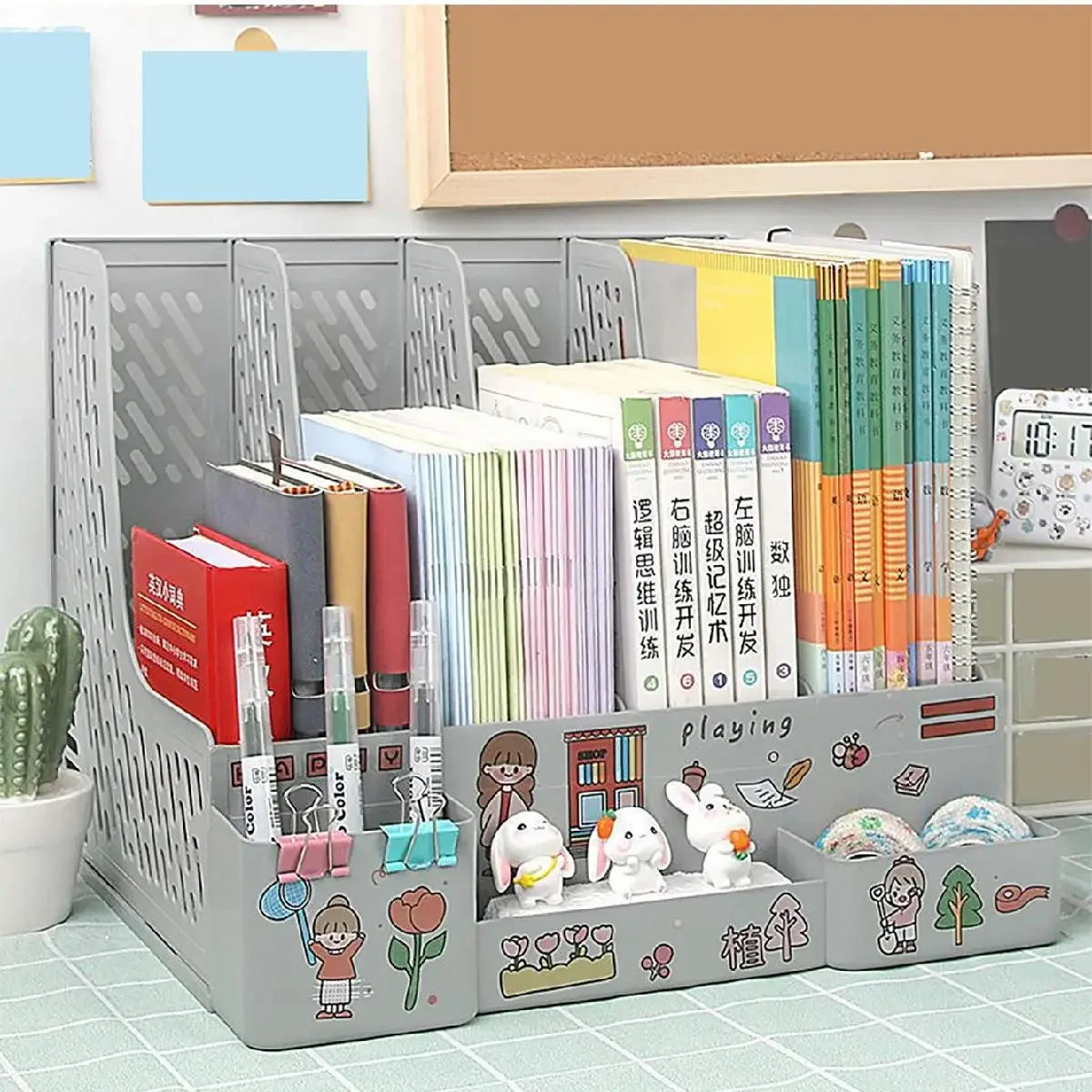 Multi-color  folder storage box desktop file  basket multi-layer shelf office bookshelf