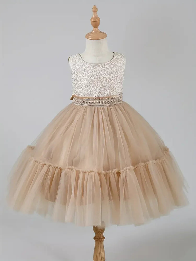 Spring Autumn Khaki  Fashion New Children Princess Dresses and Coat Outfits 2-8 Year