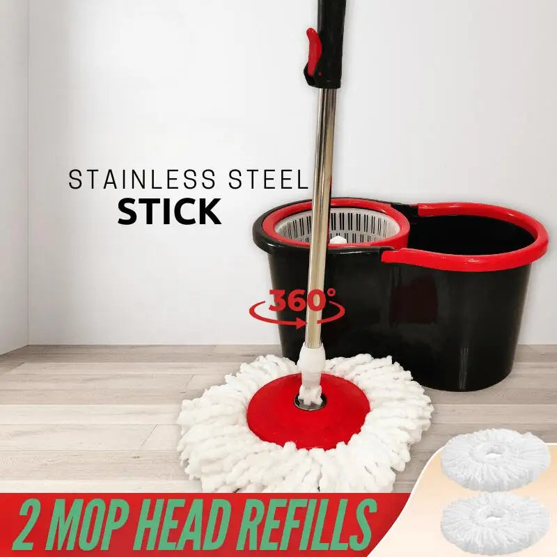 Spin Mop Bucket Set  Adjustable Stainless Steel Handle 20QT Floor Cleaner