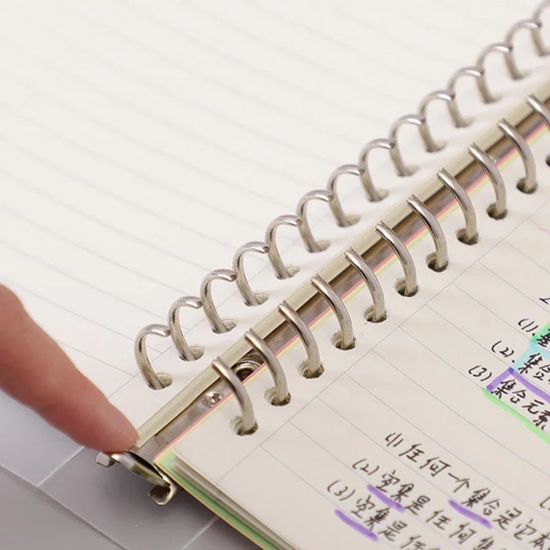 Binder Notebook Refillable Grid Lined Planner Journal Stationery Notepad