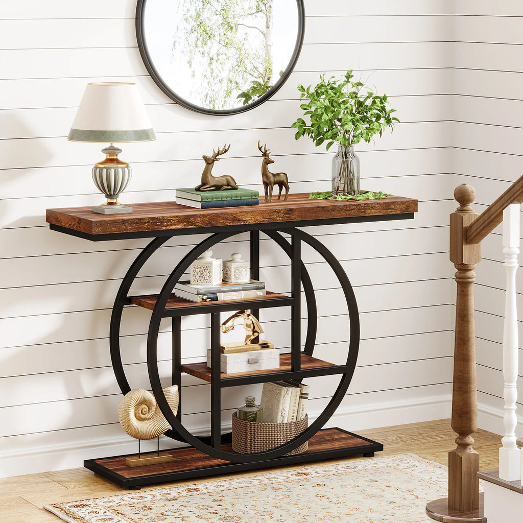 Console Table,, 41.3-Inch Industrial Sofa Table for Living Room, Foyer Hallway Table