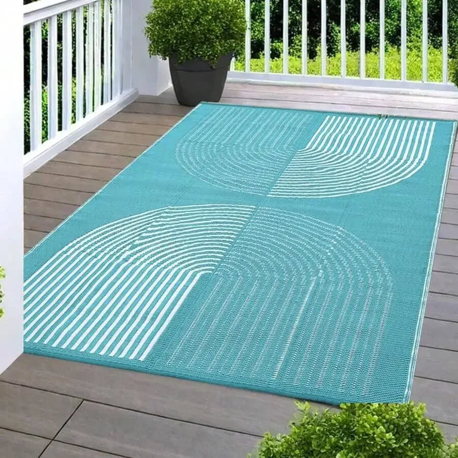 Waterproof Mat ,Modern Plastic Straw Rug Large Outdoor Rug For Patio Waterproof Reversible Rug