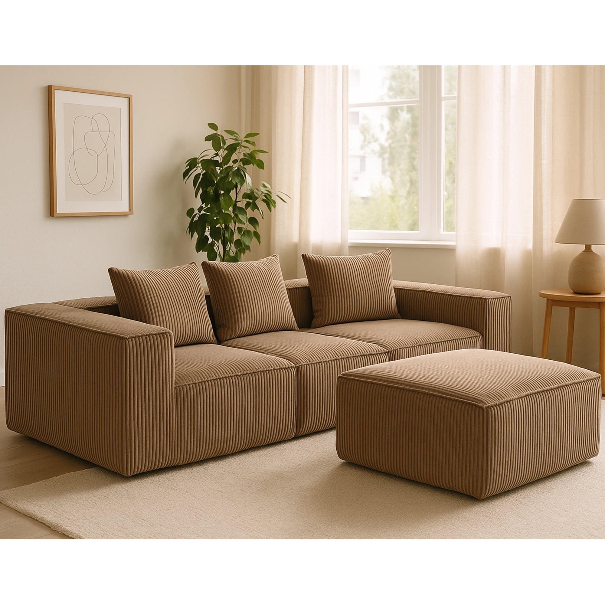Couch with L-Shape  Modular sleeper Sofa with Deep Seat, for Room