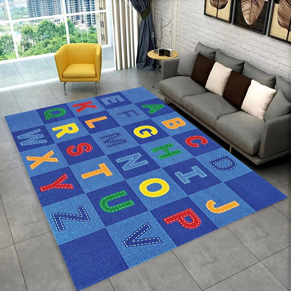 ABC Cartoon Alphabet Children Crawling Kids Playroom Early Education Area Rug,Carpet for Living Room Bedroom Sofa,Non-slip Mat