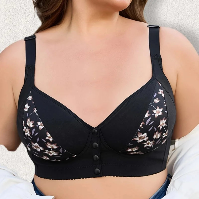 Wire-Free Bras Luxurious Gravity Lift, Closed Double-Breasted Front Placket