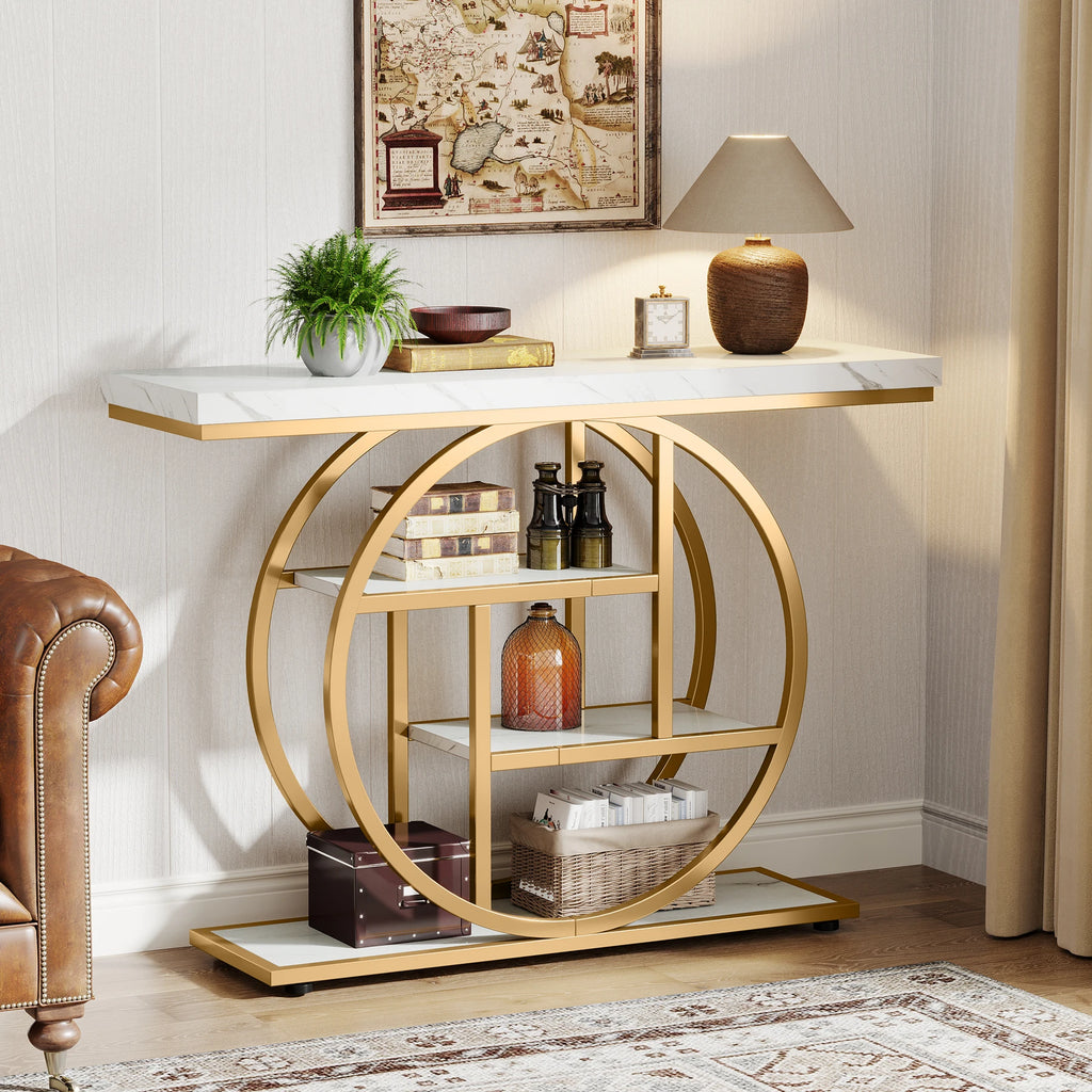 Console Table,, 41.3-Inch Industrial Sofa Table for Living Room, Foyer Hallway Table