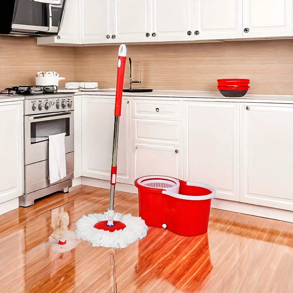 Spin Mop Bucket Set  Adjustable Stainless Steel Handle 20QT Floor Cleaner