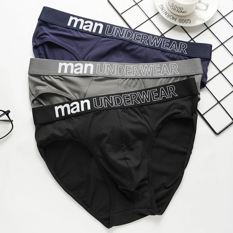 Men's Underwear Briefs  Sexy Breathable Male Lingerie Solid Color Triangle Underpants