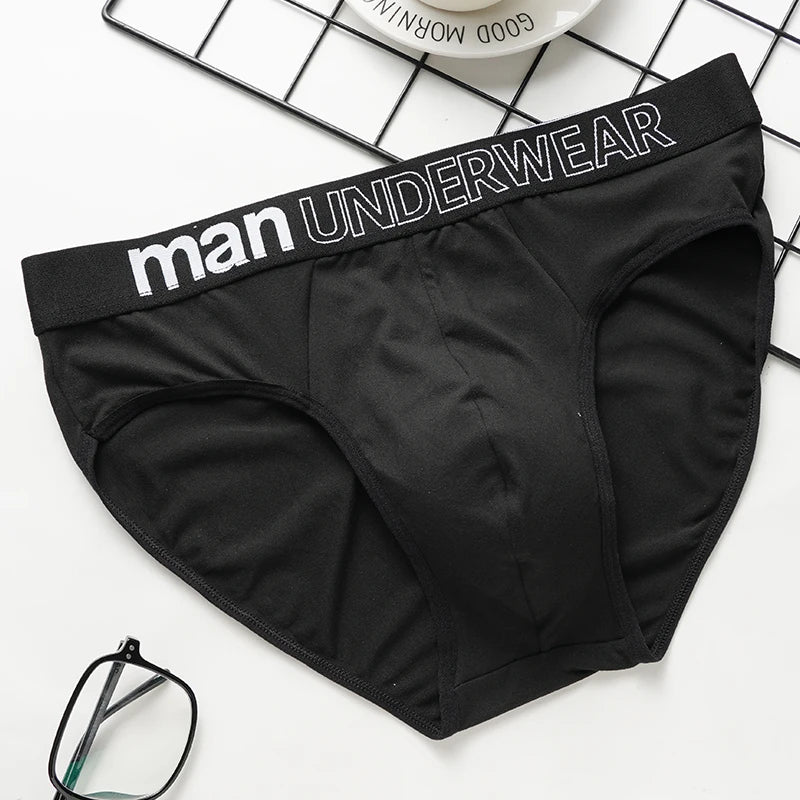 Men's Underwear Briefs  Sexy Breathable Male Lingerie Solid Color Triangle Underpants