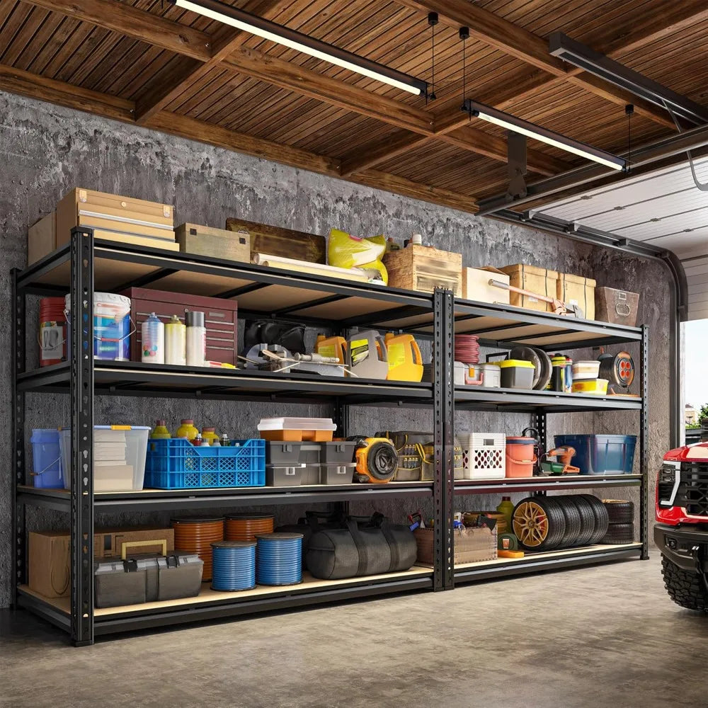 55" W Storage Shelves, 2040LBS Garage Shelving Heavy Duty, 4-Tier Storage Shelving, Adjustable Metal Shelving Unit