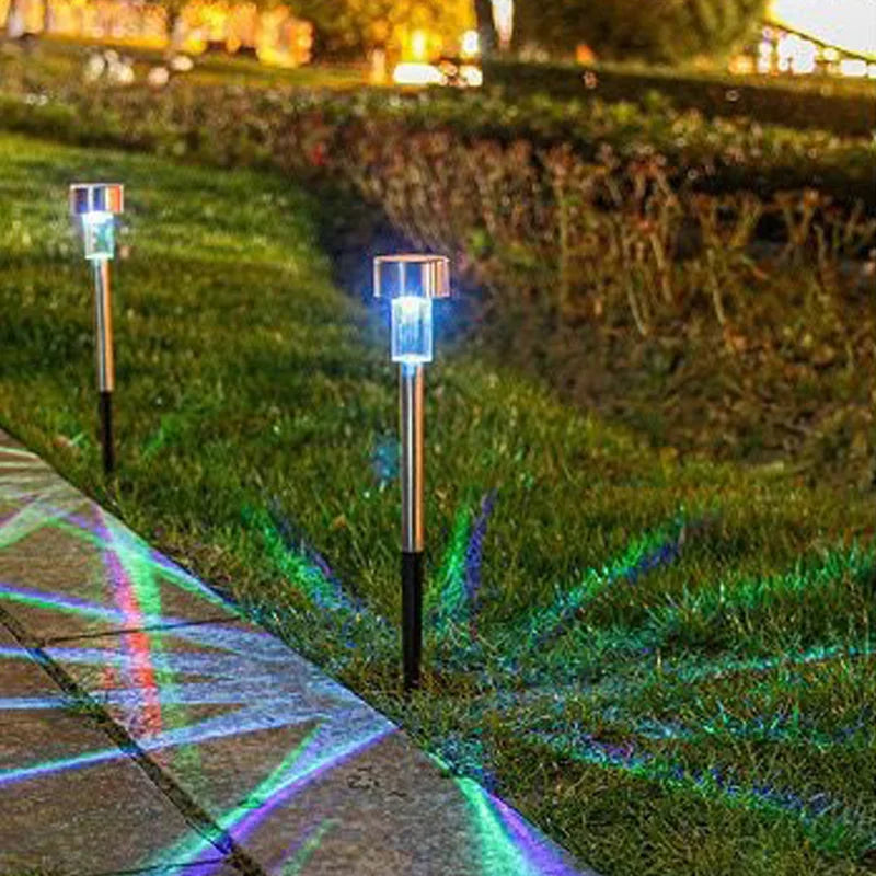5pcs   Lawn Light Solar Ground Plug Light Stainless Steel Small Tube Light Outdoor Landscape Lighting