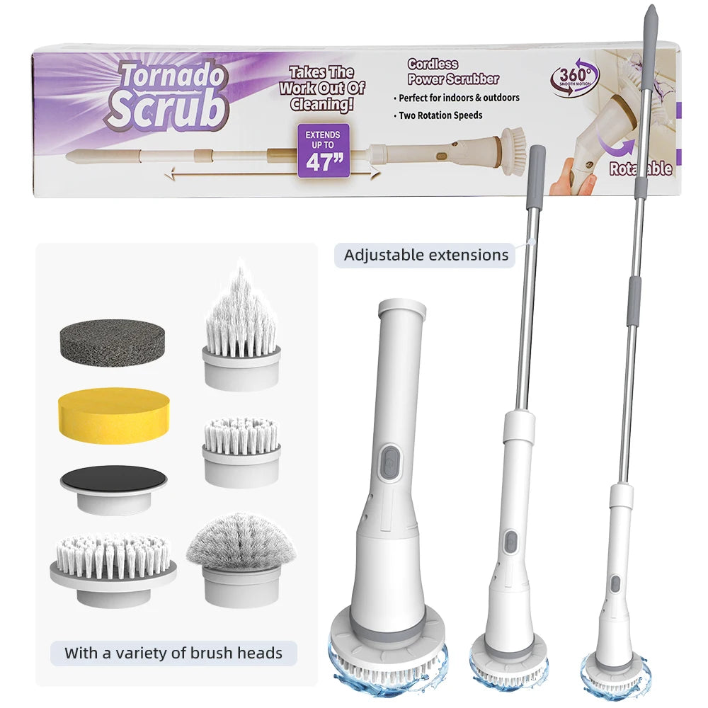 Multifunctional Wireless Rotatable Cleaning Brush Bathroom Kitchen