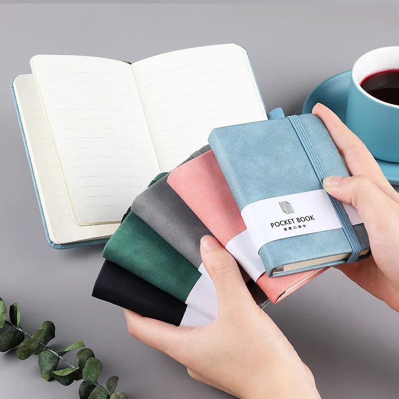 A7 Mini Ruled Notebook with Pen Holder, Office Notepad, Notebook, Memo,
