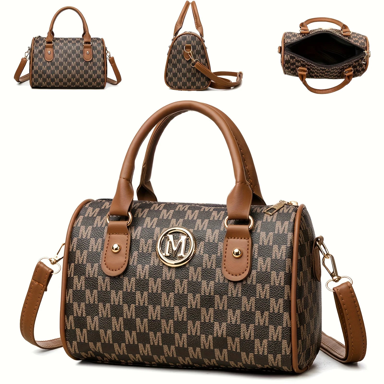 1Pc New Style Shoulder Bag with M” Word Pattern, with Detachable Shoulder Strap, Handbag