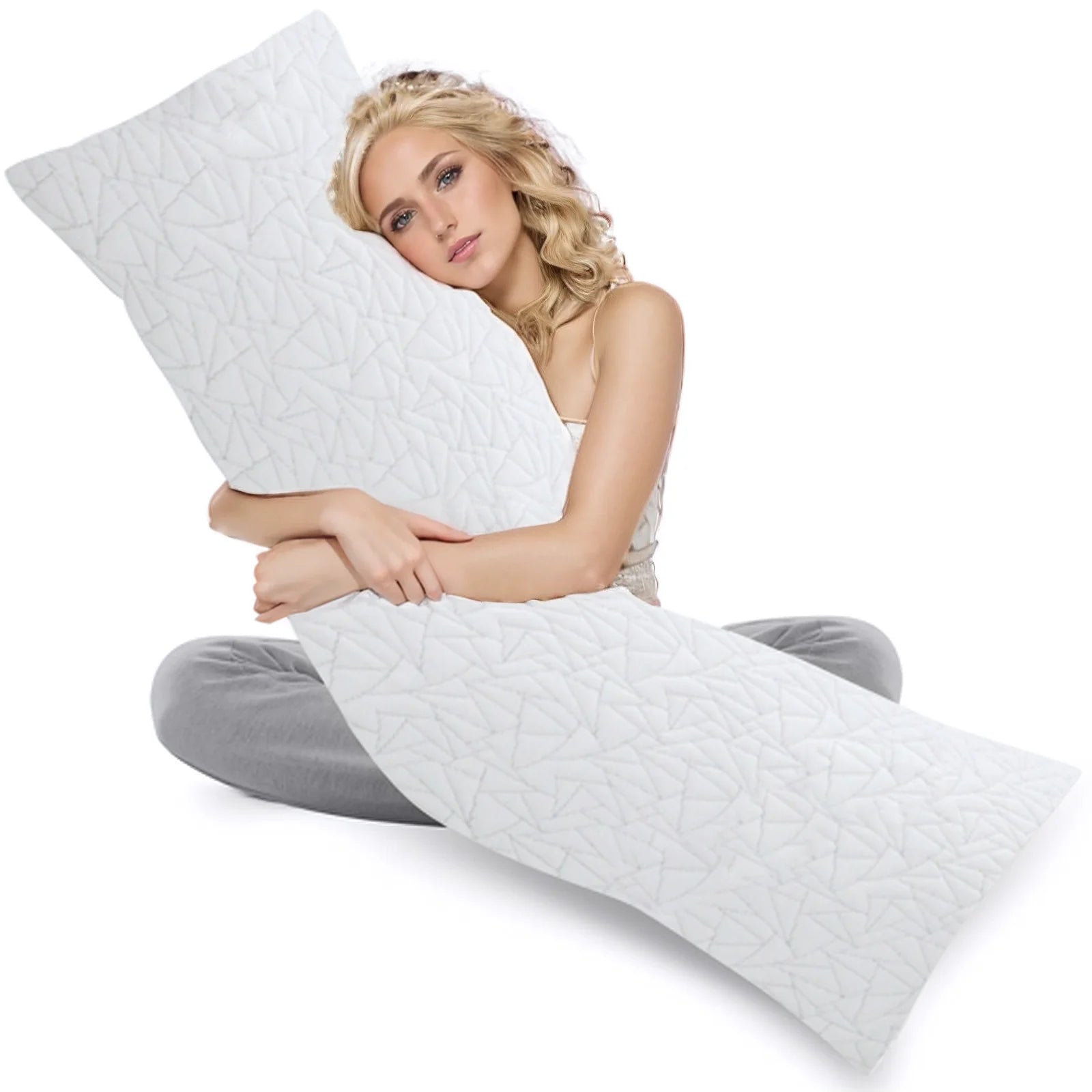 Memory Foam Fluffy Body Pillows for Adults -Large Long Bed Pillows for Sleeping
