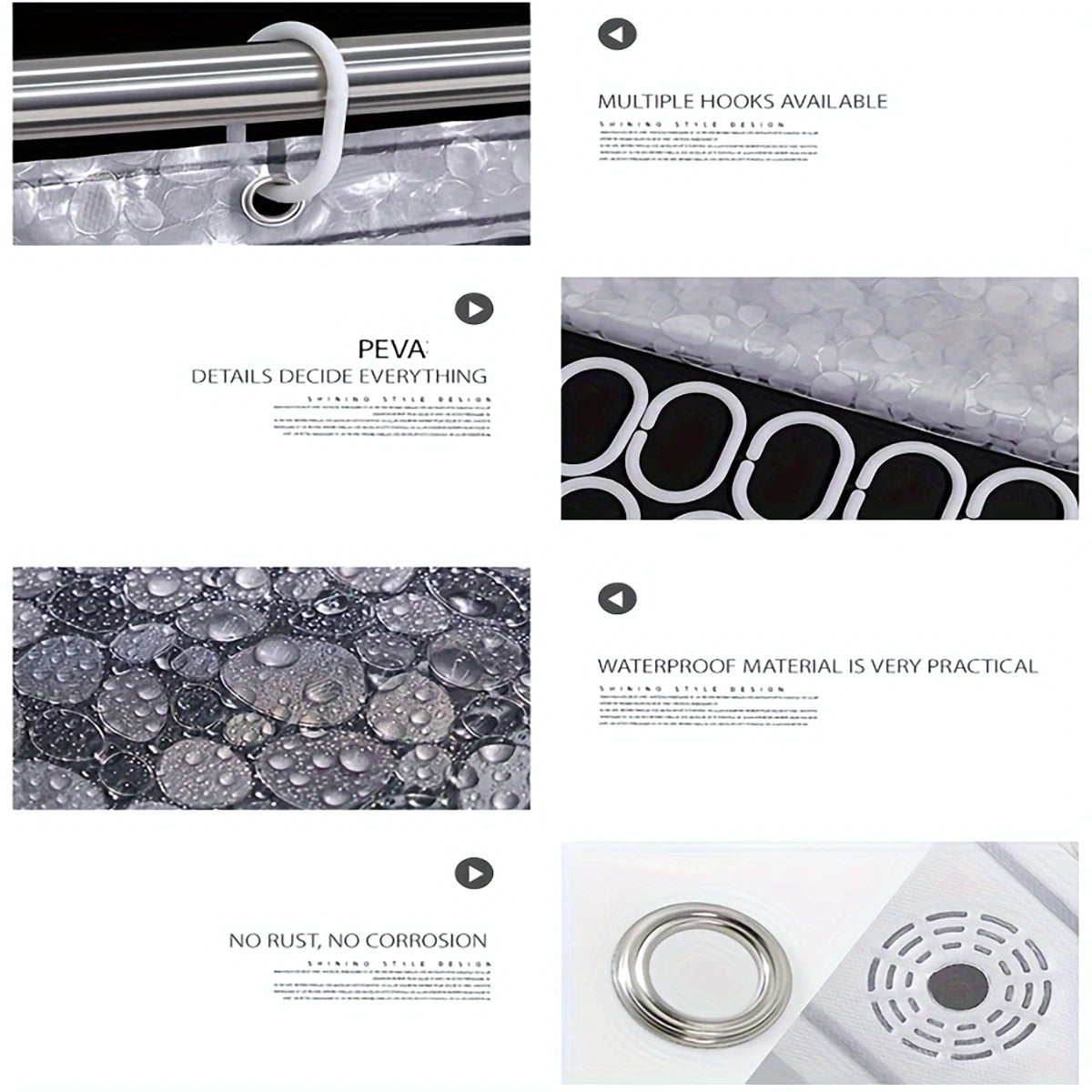 Shower Curtain Liner Material with Magnets, Shower Stalls & Bathtubs