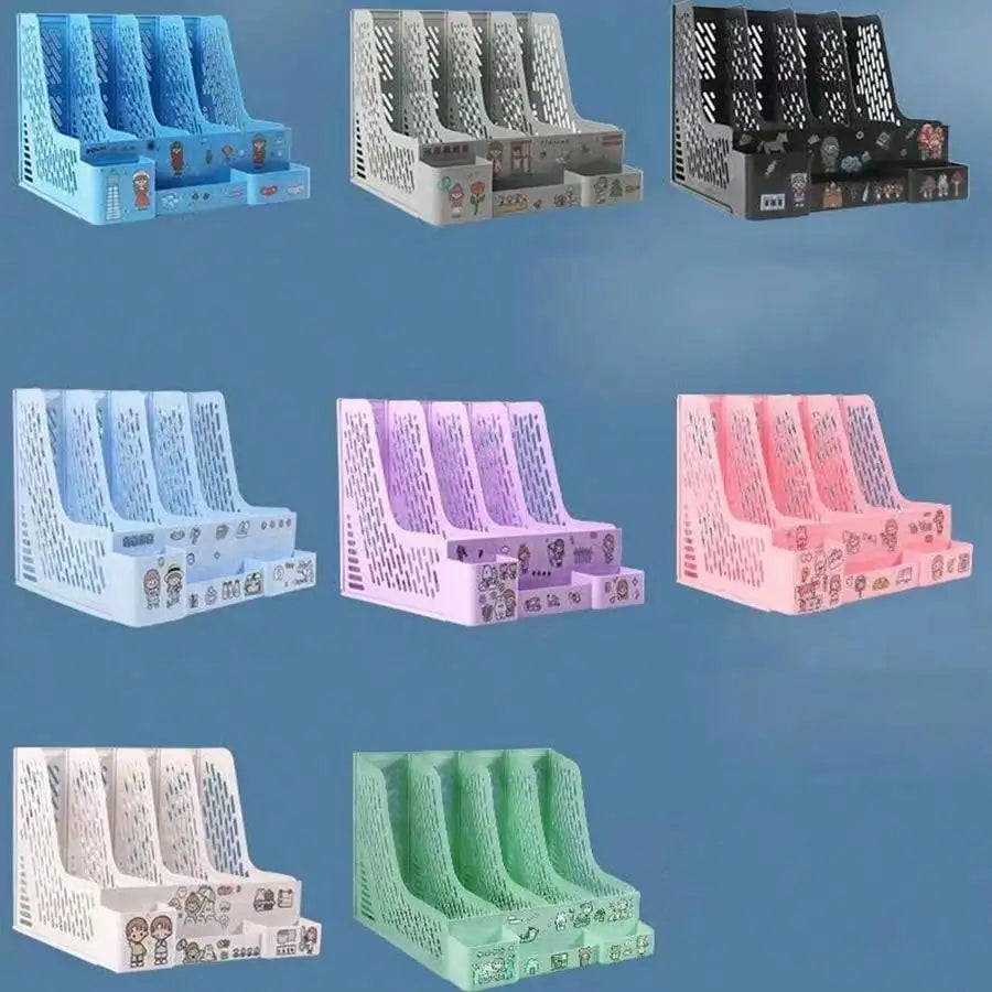 Multi-color  folder storage box desktop file  basket multi-layer shelf office bookshelf