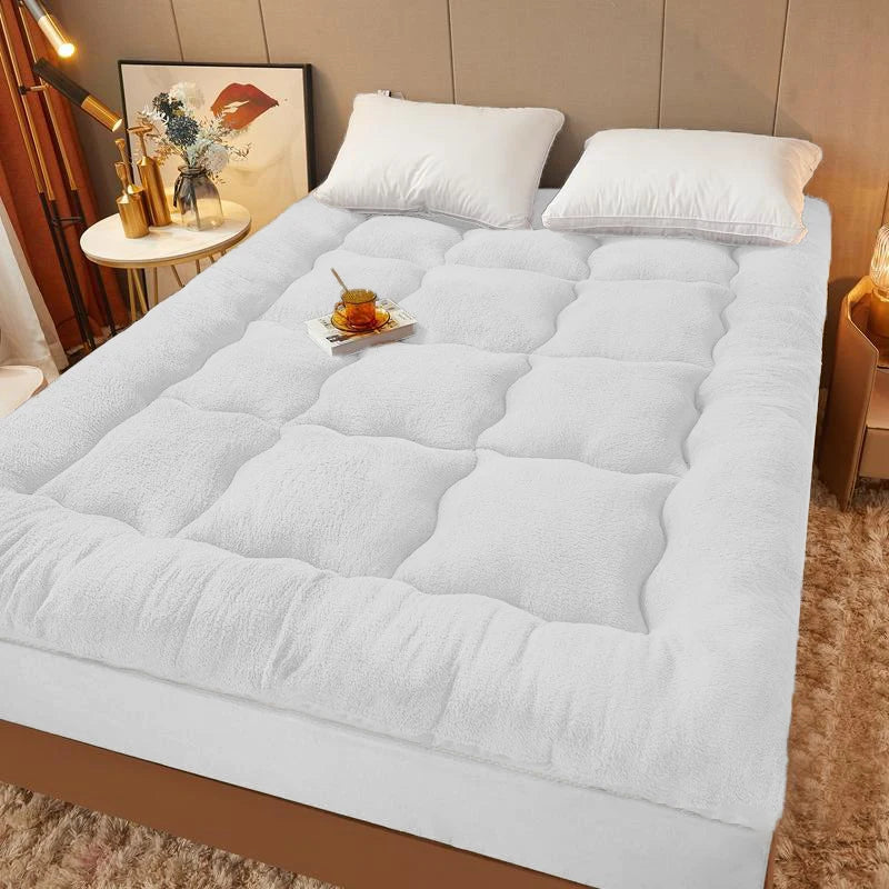 Mattress Topper Reversible Pillow Top Mattress Cover, Microfiber Fitted Cover Pad