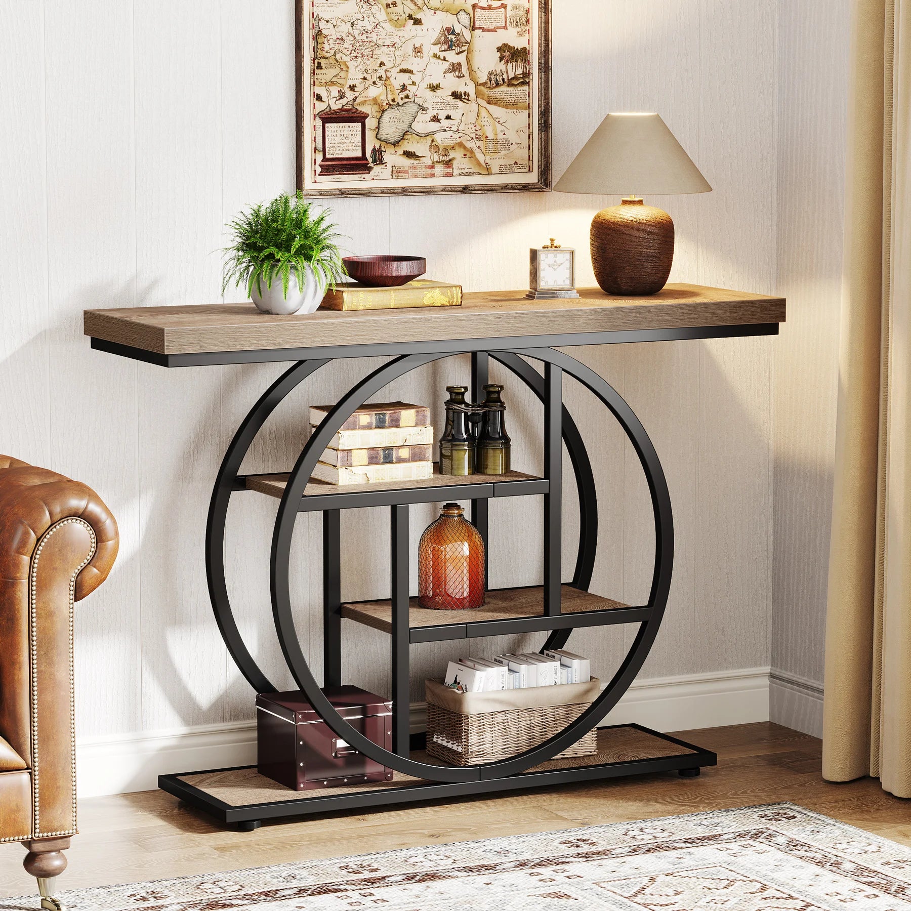 Console Table,, 41.3-Inch Industrial Sofa Table for Living Room, Foyer Hallway Table