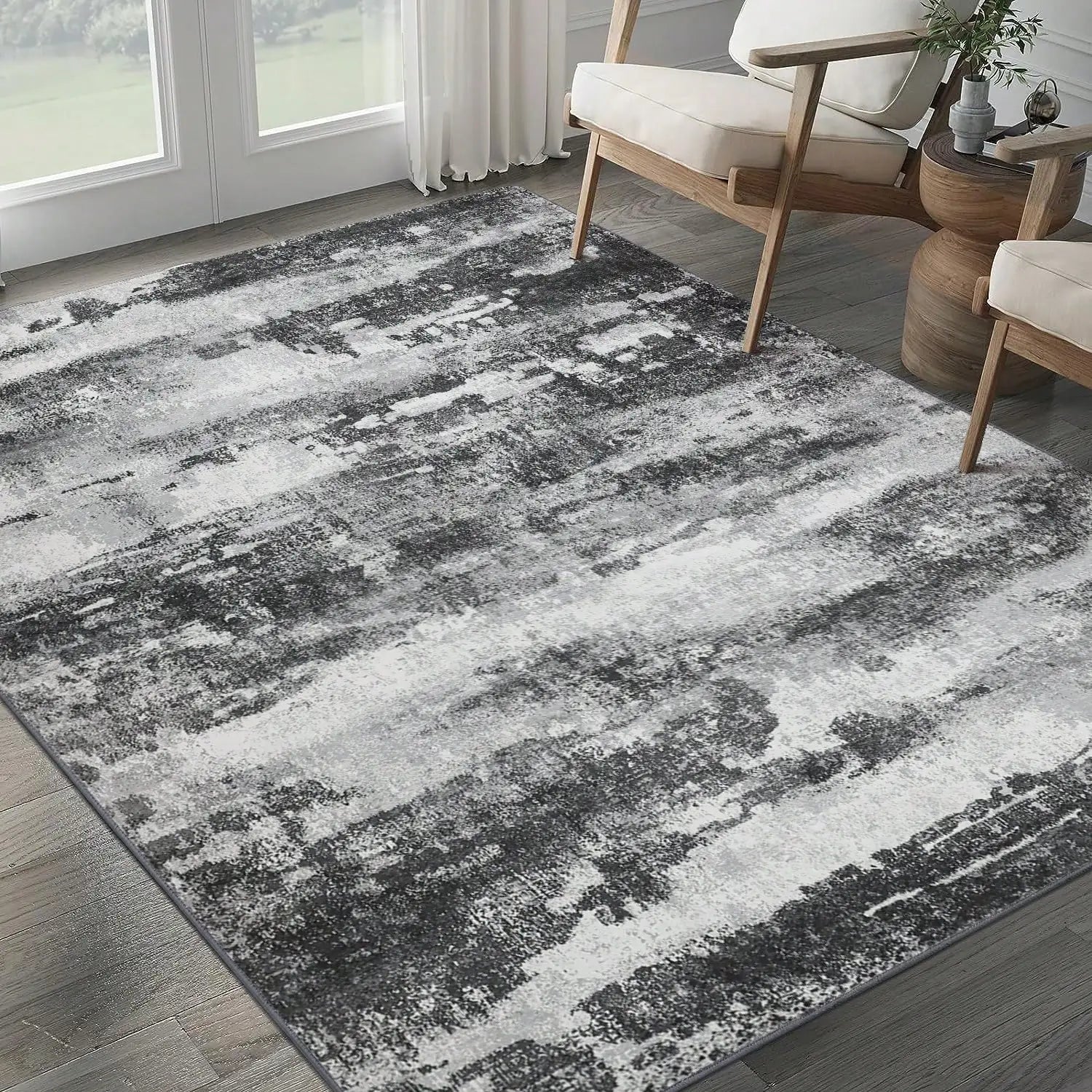 Area Rugs For Living Room Bedroom Machine Washable Modern Abstract Soft Large Rugs  Floor Carpet For Dining Room