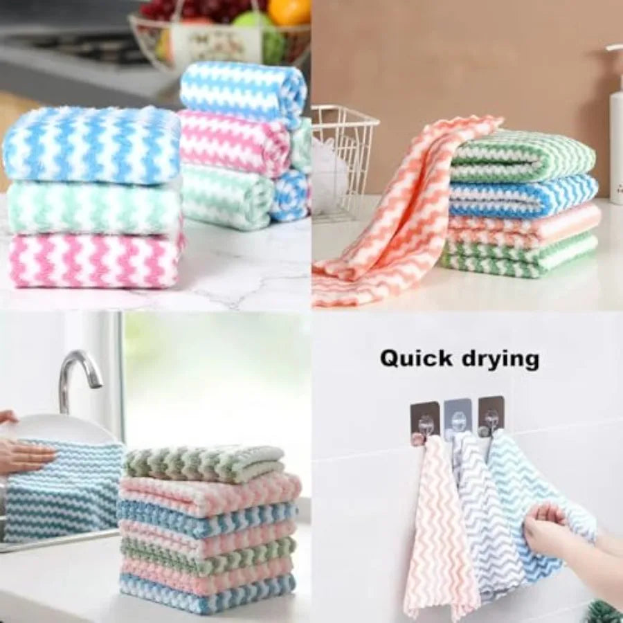 21 Pack Kitchen Towels Dish Towels Absorbent Reusable 10 x 10 Lint Free Cloths