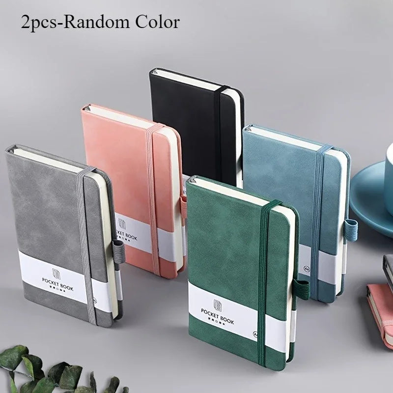A7 Mini Ruled Notebook with Pen Holder, Office Notepad, Notebook, Memo,