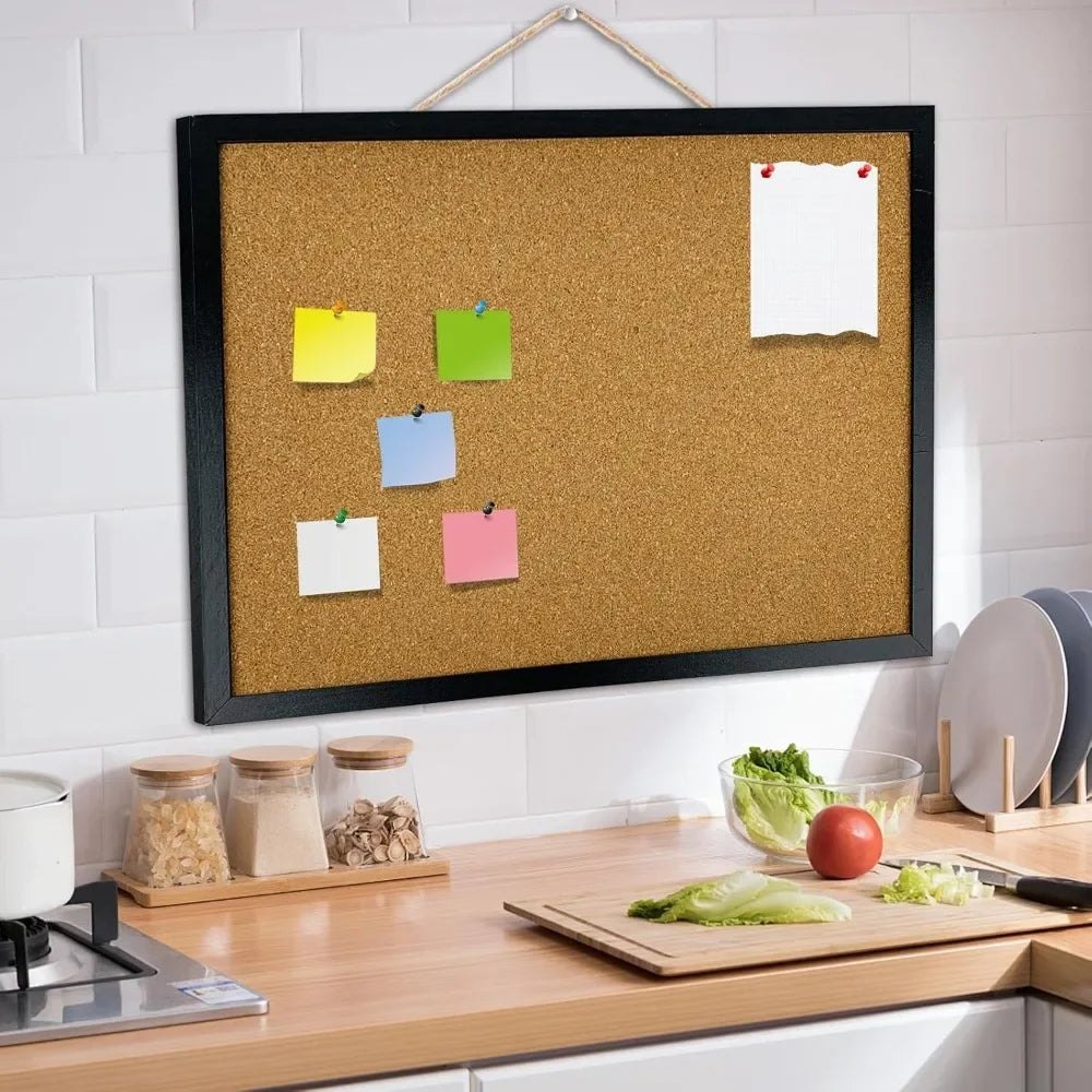 Bulletin Board, with Oak Wood Finish Frame, for Wall Office Home and School