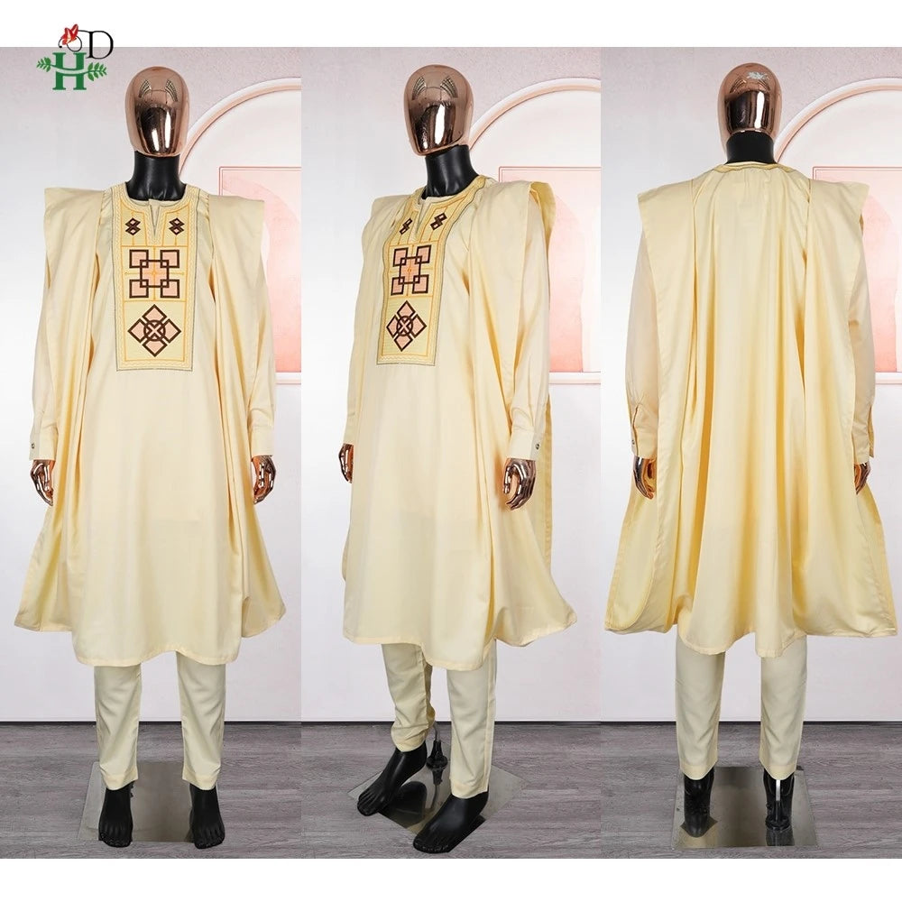 African Couples Traditional  Embroidery Dresses  African Clothing For Man Agbada Sets Wedding Party women Suits