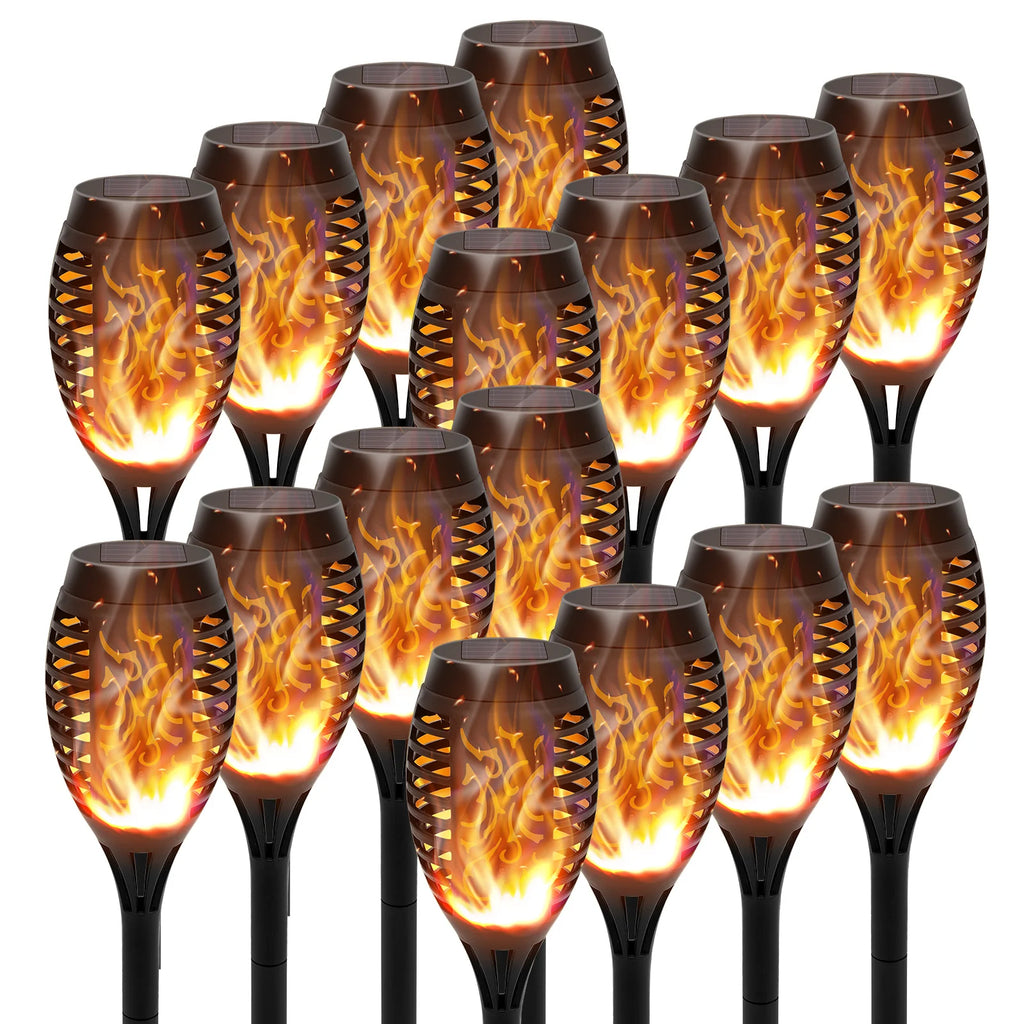 Solar Lights Outdoor Solar Torch Lights with Flickering Flame Waterproof Garden Decoration