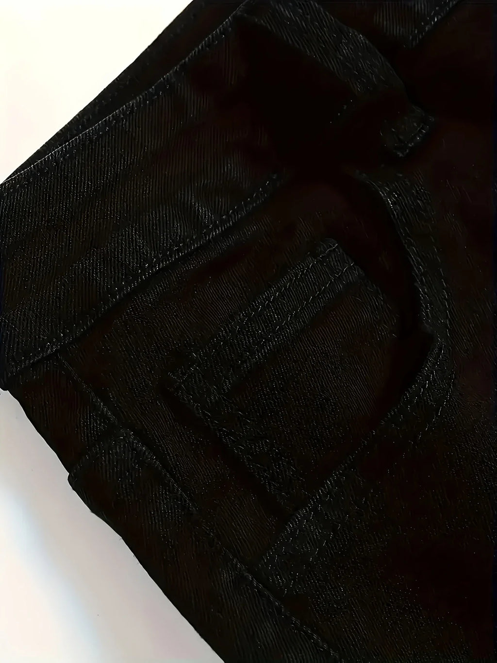 Men's Slim-Fit Black Jeans - Stretch , Casual Skinny Pants for All Seasons