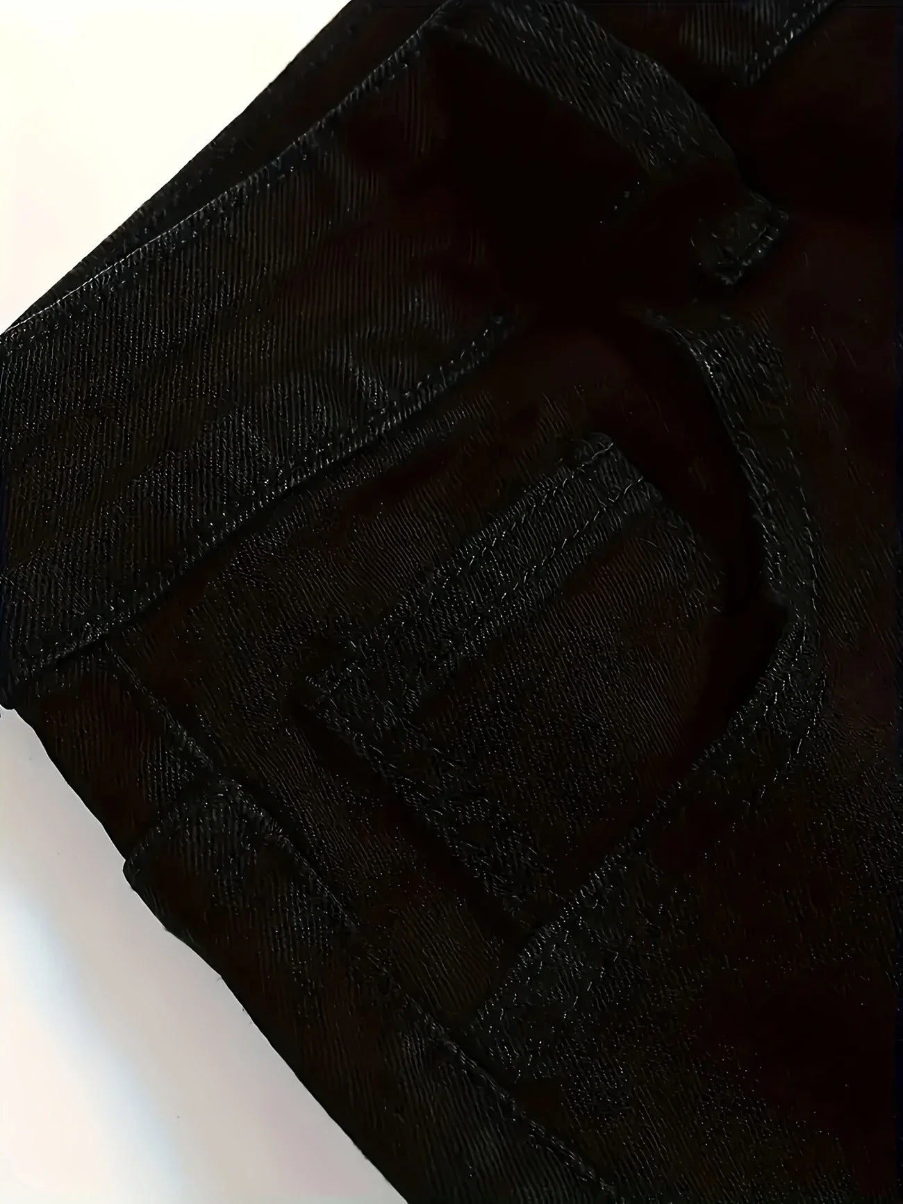 Men's Slim-Fit Black Jeans - Stretch , Casual Skinny Pants for All Seasons