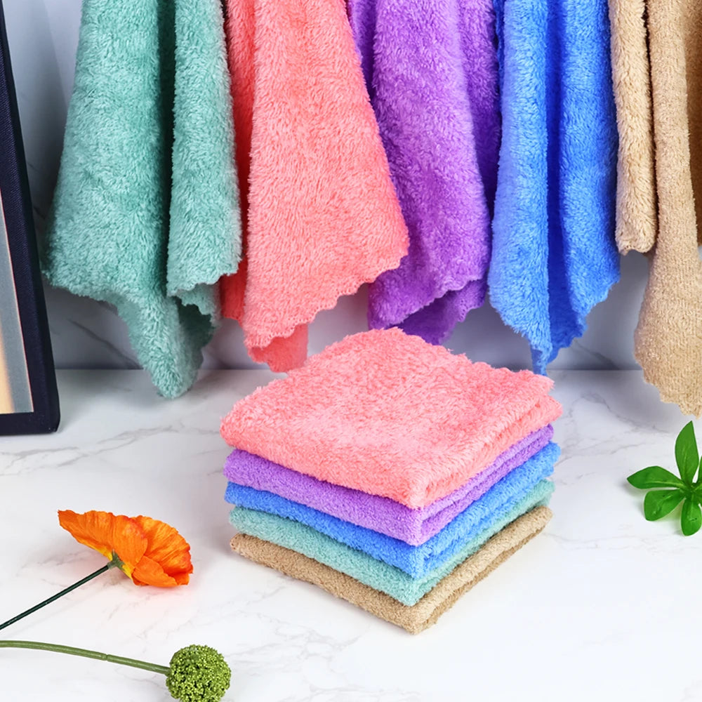 20pcs Soft Absorbent Solid Color Washcloths Gentle on Quick Drying Compact Square Towels for Home Bathroom