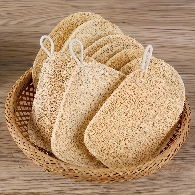 10pcs Loofah Sponges  Body Scrubber | Bamboo Fiber Shower Pads for Gentle Cleansing |