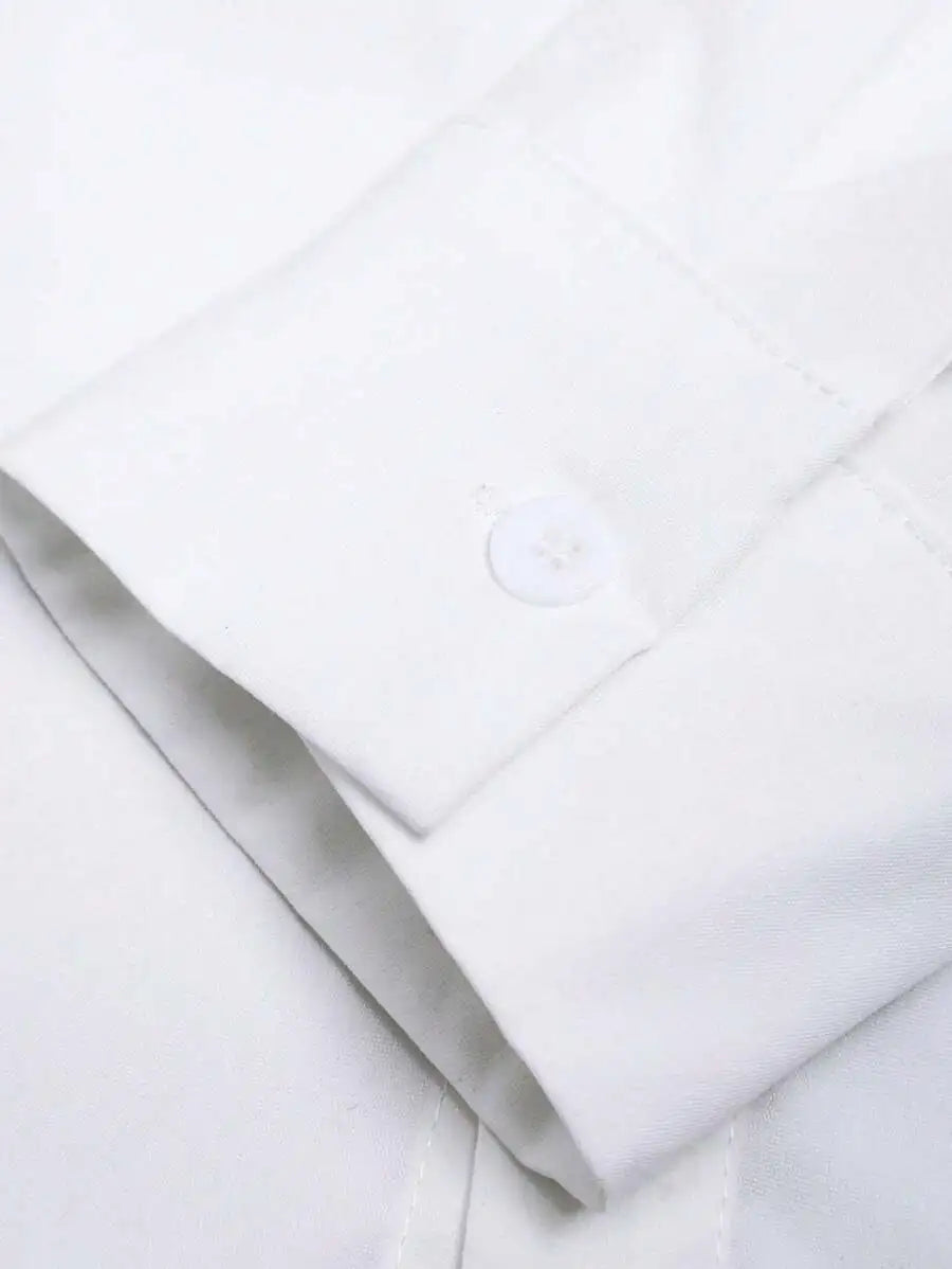 Men's Casual Color Block Button-Down Long Sleeve Shirt with Script Print,