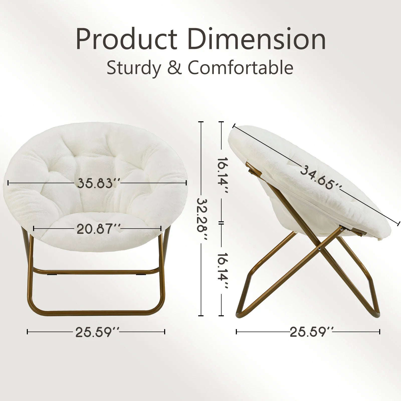 Cozy Saucer Chairs  For Living Room Folding Thick Padded Seat  Reading Lounge Furniture