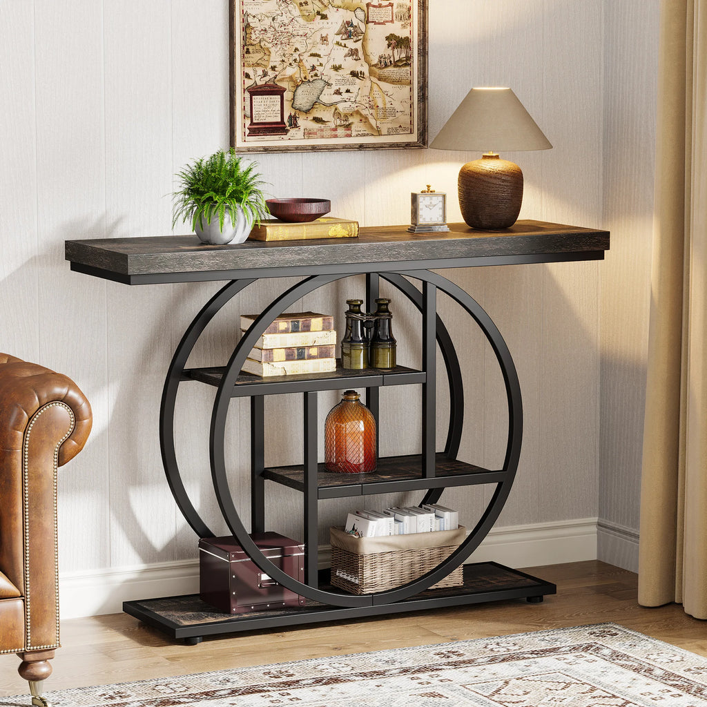 Console Table,, 41.3-Inch Industrial Sofa Table for Living Room, Foyer Hallway Table