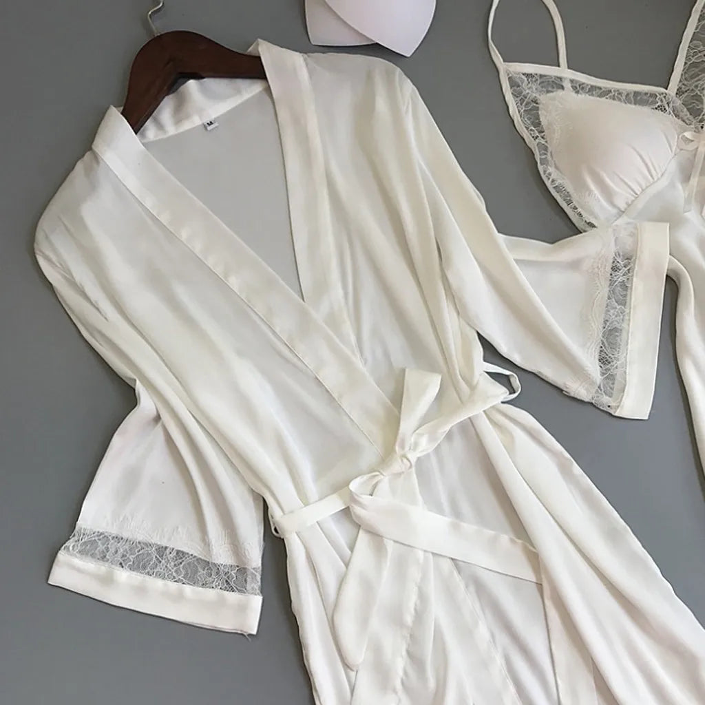 Women's Sexy Lace Nightgown Nightdress Two-Piece Set   Home Pajamas