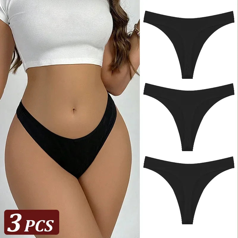 3Pcs/Set Seamless Thong Cotton Women High Flexibility Panty Sexy Underwear