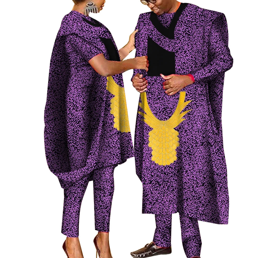 Couples African Clothes African Print Dashiki Dresses for Men Women Robe African Wedding Party Dress
