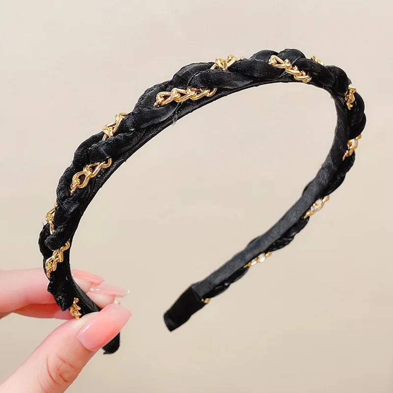 New Women Twined Exquisite Hairbands Lady Temperament Thin Edge Hair