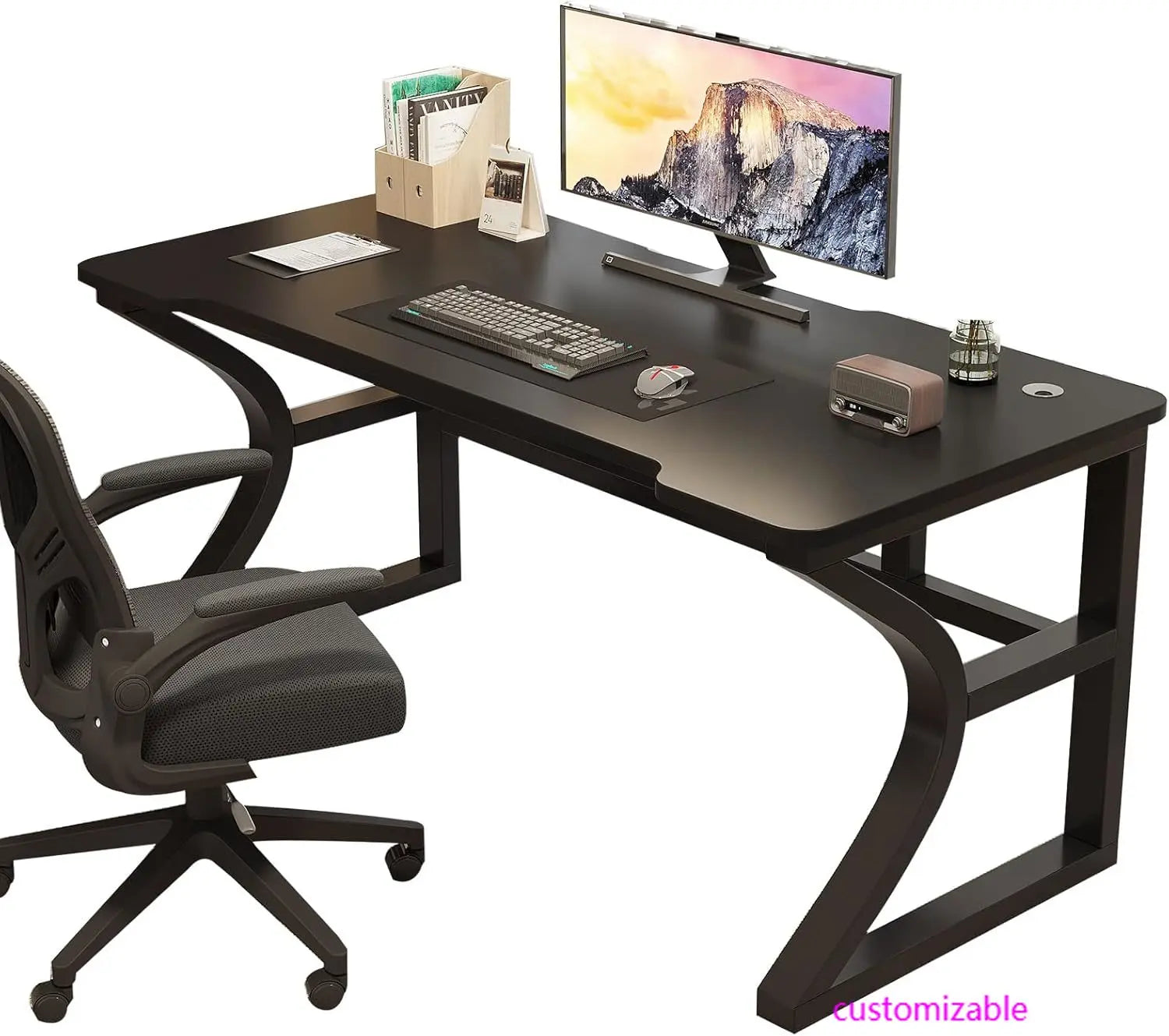 Computer Desk Home Office  Small Desk for Study Work Table with USB Charging Ports