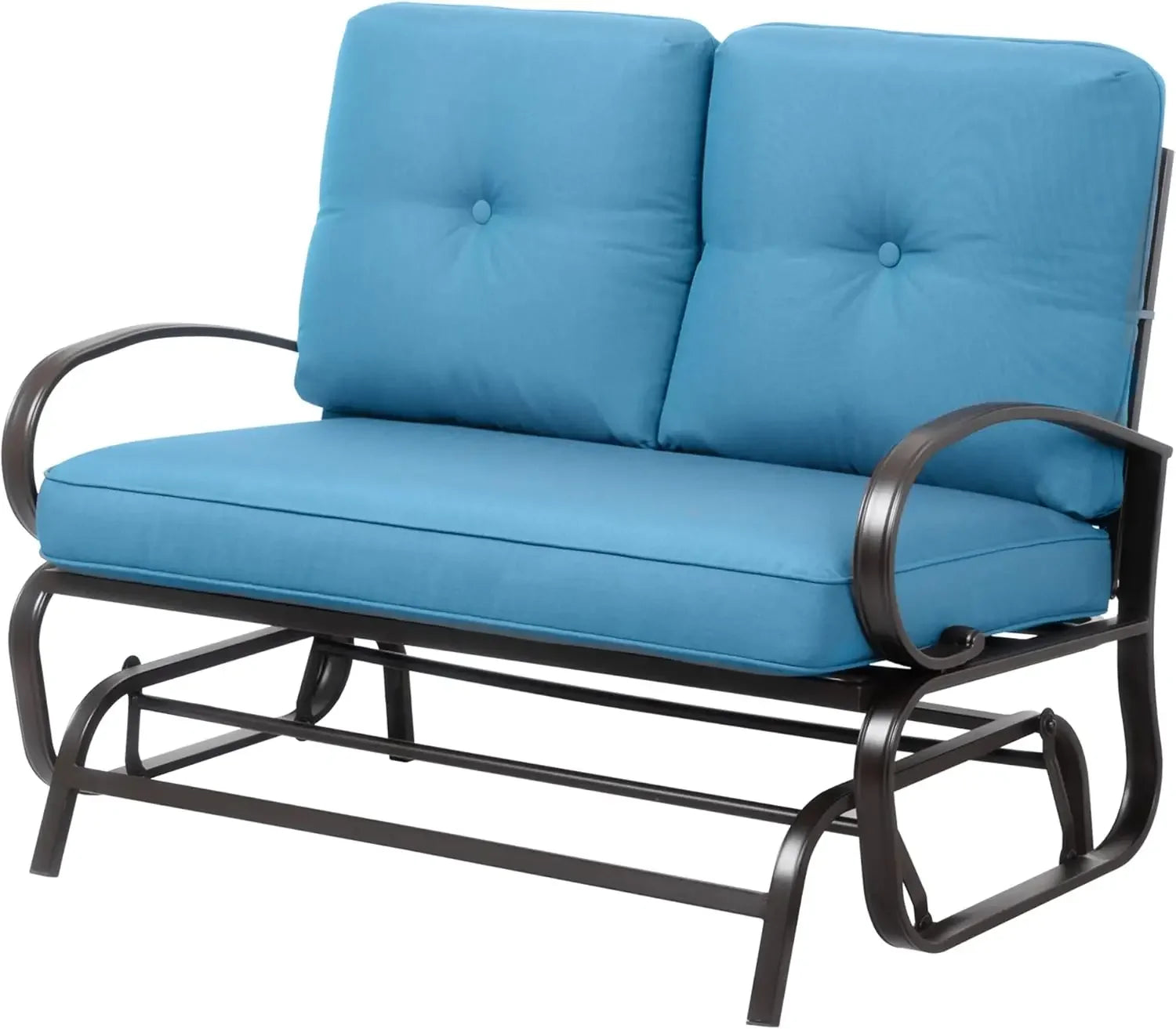 Outdoor Metal Swing Glider Bench – Steel  Loveseat for Patio, Garden & Porch