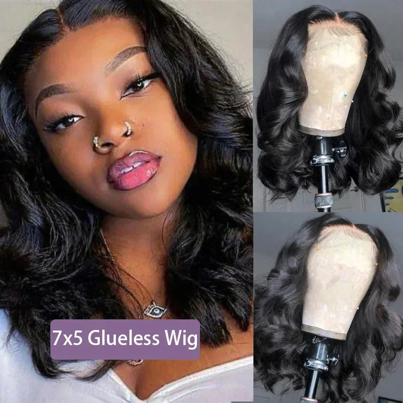 Body Wave  Wig Human Hair Brazilian Ready To Wear 7x5 Lace Frontal Wig