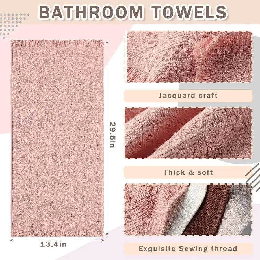 4 Pack  Bathroom Hand Towel Cotton Decorative  Kitchen Hand Towel  Bathroom  Set