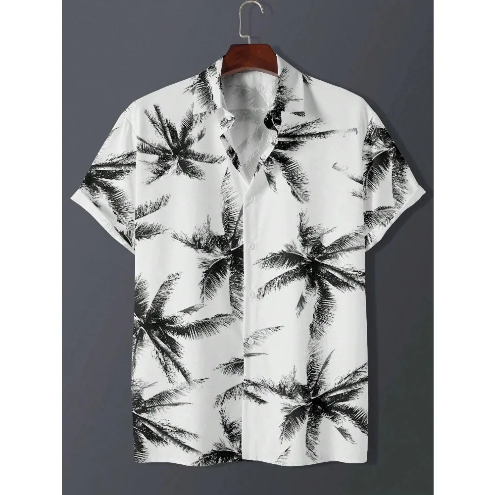 Hawaiian Shirt Man Print Casual  Slim Fashion Shirt High Quality Luxury  Oversized Clothes