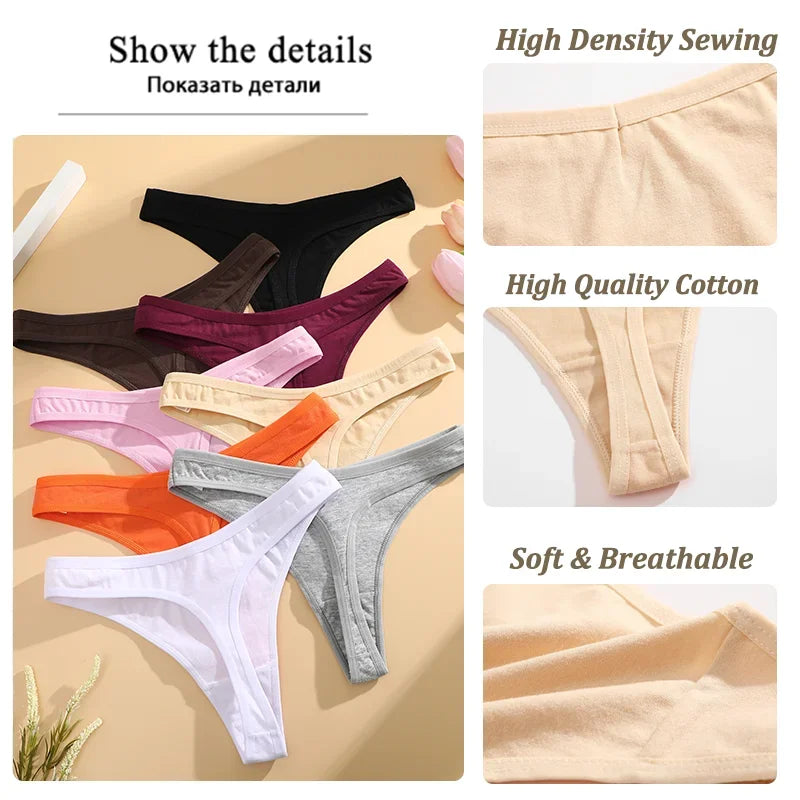 3Pcs/Set Seamless Thong Cotton Women High Flexibility Panty Sexy Underwear